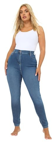 Yours Curve Skinny Stretch Ava Jeans - Women's - Plus Size Curve Mid Blue