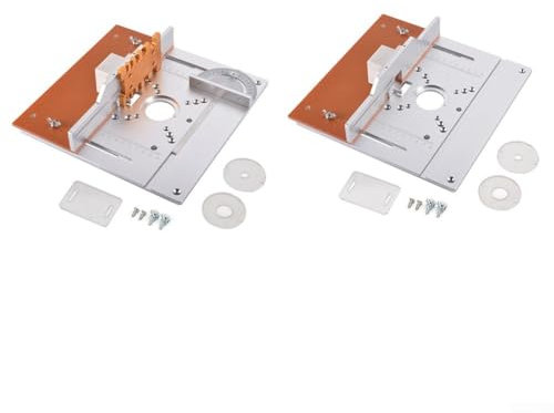 Besttoolifes Holzbearbeitung Werkbank Oberfräse Platte Aluminium Werkbank Trimmer Klappplatte Aluminium Router Tisch Einsatzplatte Elektrische Holzbearbeitung Fräsen Flip Plate (B)