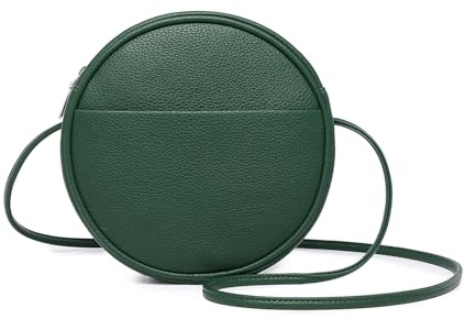 YONBEN Kleine Umhängetasche Damen Crossbody Clutch | Runde Form mit Reißverschluss und verstellbarem Knoten-Gurt – leicht für Alltag, Party, Abend und als Geschenk.