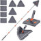Kinsinder Wall Cleaning Mop With 192cm Long Handle Wall And Skirting Board Cleaning Mop Tool Triangle Baseboard Scrubber With 2 Chenille Duster And 6 Microfiber Pads For Painted Walls, Window, Floor