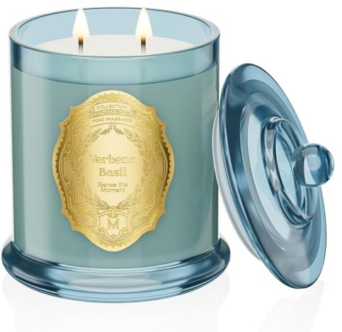 M&SENSE Duftkerze Große 2-Docht Sojakerzen| Verbena Duftkerzen im Glas|12.7oz 360g Natürliches Sojawachs|70 Stunden Brenndauer|Kerzen Geschenke für Frauen, Candle for Home Scented