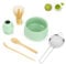 YARVPUV Te Matcha Kit 6 Piezas Matcha Set con Batidor Matcha (Chasen), Pala (Chashaku), Cuenco, Portabatidor, Tamiz y Cuchara de Matcha Accesorios para Kit Te Matcha Completo - Verde