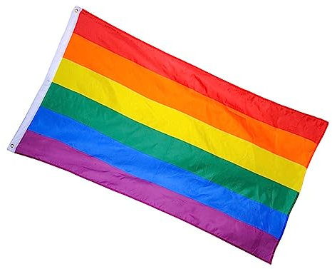 CAXUSD Lebendige Regenbogenfarben Flagge 3x5ft Große Pride Flagge Mit Messing Ösen Jeder
