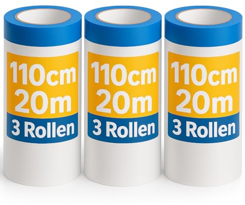 ZWERKZEUG® Lot de 10 pièces de 4m x 5m films plastiques de protection anti-poussière transparent, bâche en plastique, bâche de peintre, bâche pour travaux de rénovation (110cm*20m*3)