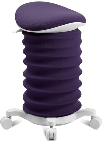 TOPSTAR Sitness 4D mit Rollen AGR-Zertifiziert Dynamischer Sitzhocker Papyrus - dunkelviolett, ergonomischer Bürohocker - höhenverstellbar - stärkt den Rücken - entlastet die Bandscheiben