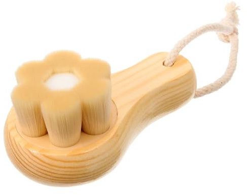 CALLARON Gesichtspeelingbürste Mit Holzgriff Sanfte Borsten Porentiefe Reinigung Exfolierender Gesichtsschrubber Für Frauen Zur Entfernung Von Mitessern Und Make-up Reinigung