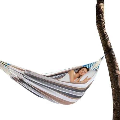 Hängematte Garten Hängematten - Hängende outdor -Doppelwottwäsche | Bettterrasse Boho Fringe große Garten Hängematten, gestreiftes leicht für Erwachsene Hinterhof Camping Innen im Freien