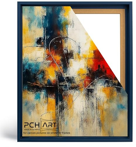 PCH[art] Schattenfugenrahmen in Marineblau für Leinwandbilder auf Keilrahmen|Größe: 60x80 cm| Rahmen ohne Glas und Rückwand
