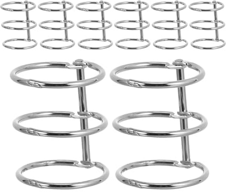 SOPOTUTU 8 Stück Metallringe zum Basteln 3-ring Loseblatt Buchringe aus Eisen mit Glattem Seitenumblättern für Planer und Selbstgemacht Kalender mit Stilvollem Kompaktem Design