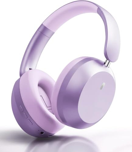 Wentronic Y05 Wireless Bluetooth Headphone, Noise Cancelling, Purple | Wireless Over-Ear Headphones, Hi-Res Audio, 48H Playtime, Built-in Mic, Comfort & Connectivity, Works with iOS, Android & PC