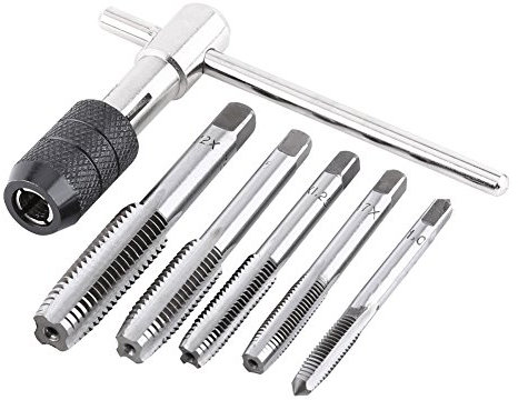 Akozon 6pcs Chiavi Maschio per Alesatore Regolabile con Filettatura Metrica M6/M7/ M8/M10/M12 Maschiatori con Filettatura Madreviti per Dadi con Impugnatura a Chiave Kit Attrezzi Pesanti
