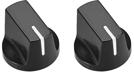 sourcing map 2 Stück Drehknöpfe 4mm Potentiometer Knopf Audio-Knopf Schwarz | Kunststoff, 19x14mm