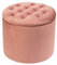 Montemaggi - Pouf poggiapiedi con contenitore per scarpe, velluto rosa cipria, 18,5 x 49 cm (diametro x altezza)