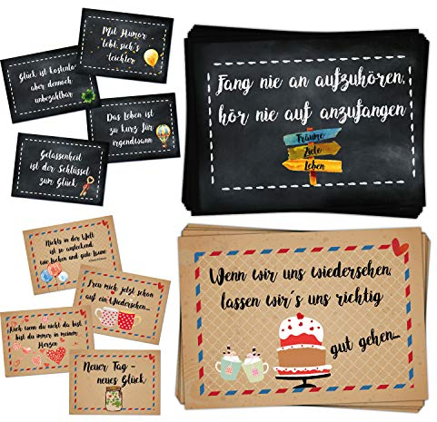 Logbuch-Verlag 50 Sprüche Aufkleber Etiketten 10 x 5 schwarz braun Motivationsaufkleber Sticker Geschenkaufkleber Mut machen Motivation