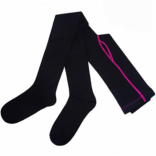 Weri Spezials Herrenstrumpfhose mit Eingrif in mehreren tollen Farben (54-56, Schwarz-Pink Naht)