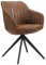 B&D home® Esszimmerstuhl ARVIT drehbar – mit Armlehnen, 360° Drehfunktion, Stoff in Wildlederoptik braun, Metallgestell schwarz, komfortabel gepolstert