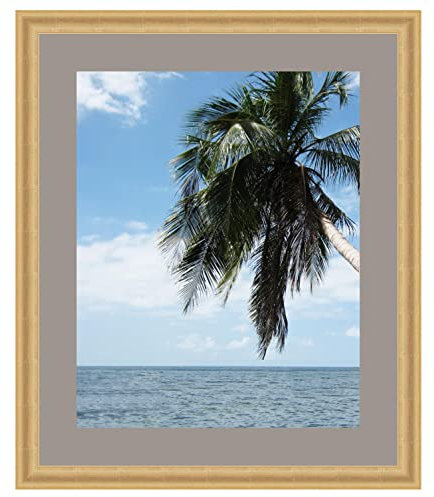 Cadre Photo avec Passe-Partout TV Grey pour Image 50x51 cm ou 51 x 50 cm Cadres Or Classique, 3.6 cm de Largeur, Cadre en Bois