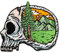 BPA Skull Landscape Embroidered Patches Iron on or Sew on Patches for Clothing Jackets etc.