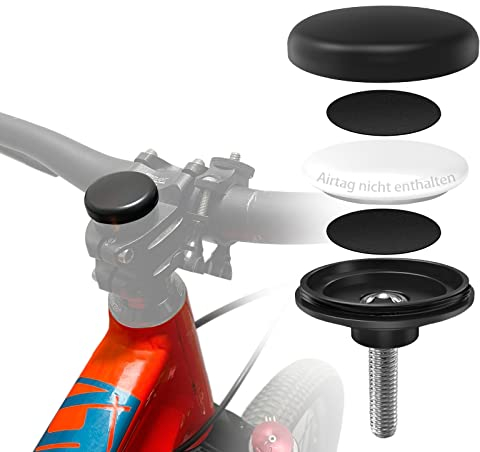 NICEDACK Fahrradhalterung für Airtag, Fahrrad Mountainbike Anti-Diebstahlschutz Kompatibel mit AirTag, Wasserdicht Fahrradhalterung für Air Tag, Passend für alle MTB-Bikes mit A-Headset Größe 31,8 mm
