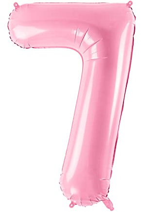 XXL Luftballon 7. Geburtstag Rosa Folienballon 7 Geburtstag Mädchen Hochwertig Pink Ballon 7 Deko Kindergeburtstag Mädchen