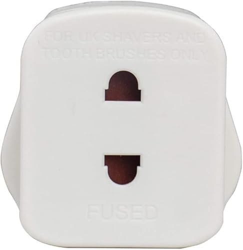 UK to European plug adapter 2 to 3 Pin Converter Socket European to UK Plug Adaptor Universal Travel Adapter Electric Shaver Razor Toothbrush Plug Adaptor (Pack Of 1)