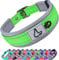 Joytale Halsband Hund, Weich Hundehalsband Gepolstert Neopren Hunde Halsband für Mittelgroße Hunde, Nylon Reflektierend Breit Halsbänder, Grün