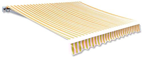 Markisenstoff Sonnenblume Gelb und Weiß 3x2,5m UV-Schutz, wasserdicht, Sonnenschutz, geeignet für Garten, Veranda, Pergola, Rasen, Balkon, Terrasse, Markise