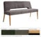 expendio Elegante Polsterbank Naomi mit Lehne Sitzbank 160cm Massivholz Esszimmerbank Wohnzimmerbank Verschiedene Varianten, Holzart:Eiche Natur lackiert, Bezugstoff:Kombi EC Rain Forest