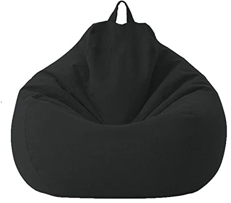 Copertura per poltrona a sacco, copertura per poltrona a sacco, senza imbottitura, per interni ed esterni, per adulti e bambini, per interni, casa, soggiorno, 99 x 120 cm, nero