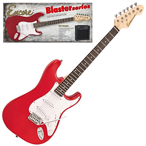 Encore E60 Blaster E-Gitarren-Set, glänzend, Rot