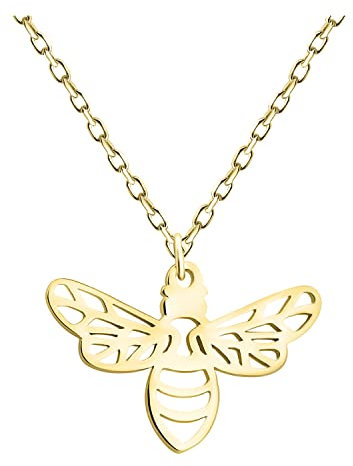 SOFIA MILANI - Damen Halskette 925 Silber - vergoldet/golden - Bienen Anhänger - N0553