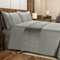 Bronwen Mathews King Size Duvet Set - Soft Microfibre with Quilted Square Velvet Band Duvet Cover and 2 Pillowcases, Easy Care Wrinkle Free Bedding Set of 3 Pcs (Linen)