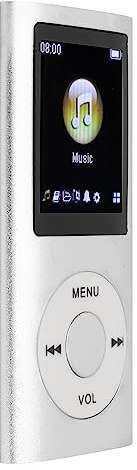 MP3-Player, 64-GB-Musikplayer, Verlustfreie Musik, Schlanker 1,8-Zoll-LCD-Bildschirm, Tragbarer MP3-Musikplayer, Inklusive Ladekabel und Kopfhörer, Einfach zu Tragen (Silber)