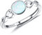 KALVICA 925 Sterling Silber Ring für Damen Mädchen Mondstein Ringe Opal Band Ringe Verstellbarer Verlobungsring Eternity Promise Ringe Verlobungsjubiläum Ehering Schmuck