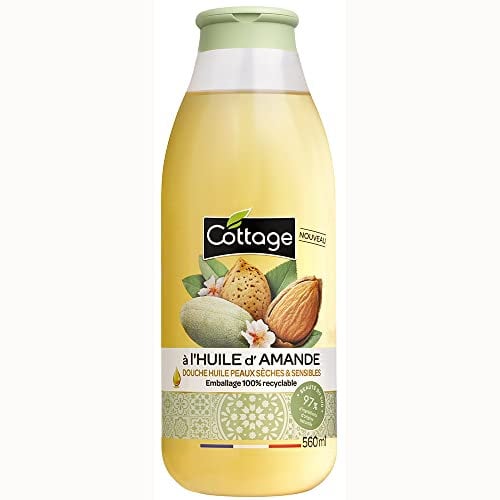 Cottage -Gel douche Huile 560ml 97% d'ingrédients d'origine naturelle, HUILE D'AMANDE 560ML