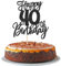 1 Stück Happy 40th Birthday Tortendeko Glitzer Prost auf 40 Jahre Geburtstag Kuchen Deko 40 Fabulous Cake Topper für Happy 40th Birthday Theme Party Kuchen Dekoendeko Schwarz