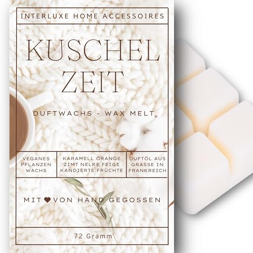 Interluxe Duftwachs Duft Kuschelzeit Duftnote Duftrichtung für Herbst Winter angenehm duftend Waxmelt 100% pflanzlich Duftwachswürfel Duftwachsblock Wachs mit Duftöl