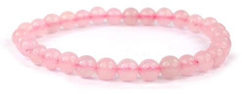 JoyasMinerales Bracelet en Quartz Rose Transparent | 100% Pierres Naturelles Authentiques | Confortable & Élégant | Fil Élastique Coréen + Boîte Cadeau Incluse (Quartz Rose Transparent, 6mm)