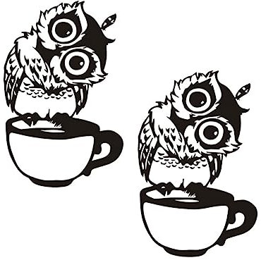 Homoyoyo 2pcs Wall Decals Wallpaper Owl Sticker Paint Brush Clip Removable Wall Sticker Room Sticker Doll House Rug Owl Wall Sticker Removable Sticker Kerosene Lantern Stickers Cup Cute