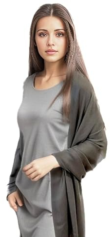 LA FERANI Sommerschal Damen Kaschmir extra dünn Halstuch 175x70 leicht transparent dunkel grau leicht Umschlagtuch Komfort Business Style extra geschmeidig (Dunkel Grau)