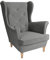 SEELLOO Sessel Wohnzimmer Ohrensessel Samt Bunt Loungesessel Fernsehsessel Relaxsessel Wohnzimmersessel Couchsessel Armsessel, Grau, 95 x 81 x 102 cm