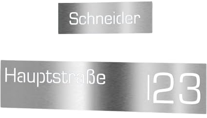 Diseño del grabador Graviers Design Letrero para buzón de acero inoxidable para buzón, placa autoadhesiva con nombre, número de calle, personalizado con grabado cortado con láser