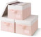 GRANNY SAYS Clothes Storage Boxes, Pack of 3 Pink Storage Boxes with Lids, Wardrobe Organiser for Bedroom Clothes and Toys