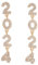 2024 Ohrringe mit Zahlenanhänger, Strass-Ohrringe für Frauen, hängende Ornamente, geometrische Ohrtropfen, Schmuck-Ornament