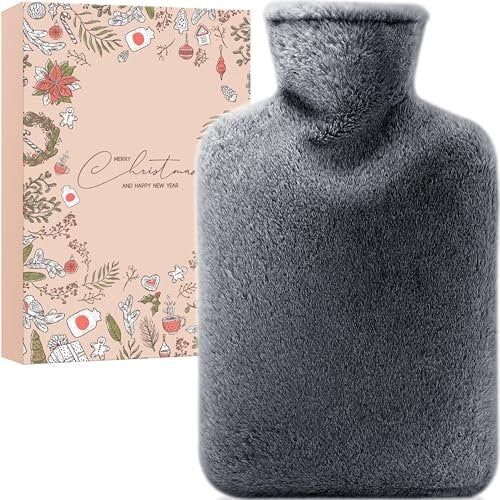Gift Ideas for Women Men Dad: Useful Fitness Gifts for Men Women 2L Big Stomach Waist Belly Tummy Fluffy Hot Water Bottle for Period Back Pain Relief, Christmas Stocking Fillers for Men Boyfriend Him