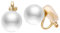 Aleasha Perle Klipp Ohrringe Damen Edelstahl Ohrringe Gold Braut-eleganten Schmuck Geschenk