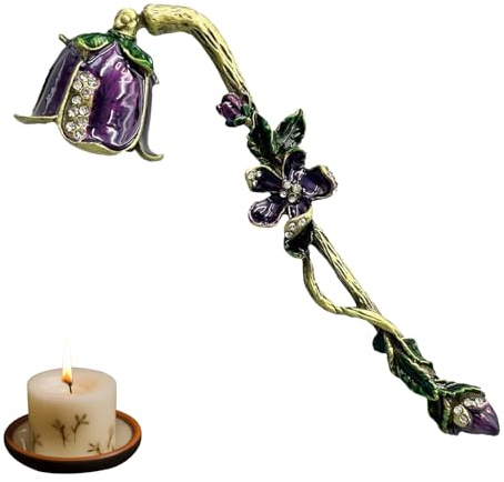 Opaltool Vintage Blume Kerzenlöscher aus Edelstahl | Dochtlöscher für Home Candle Stopper Metall Kerze Docht