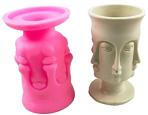 NVOQILIN Blumentopf-Silikonform, menschliches Gesicht, Betonformen, Blumentöpfe, Zemente, Silikon, für