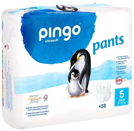 Pingo Swiss Bio Pants Nr.5 Junior 12-25 Kg - Die CO² neutrale Premiumwindel (28 ks)