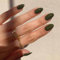 Olive Green False Nails Short Oval, SXVME Simple Acrylic Press on Nails Short, Green Fake Nails Short, Natural Solid Gel Full Cover Almond Glue on Nails For Women Daily Wear